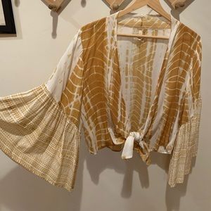 Elan tie dye tie-up shirt